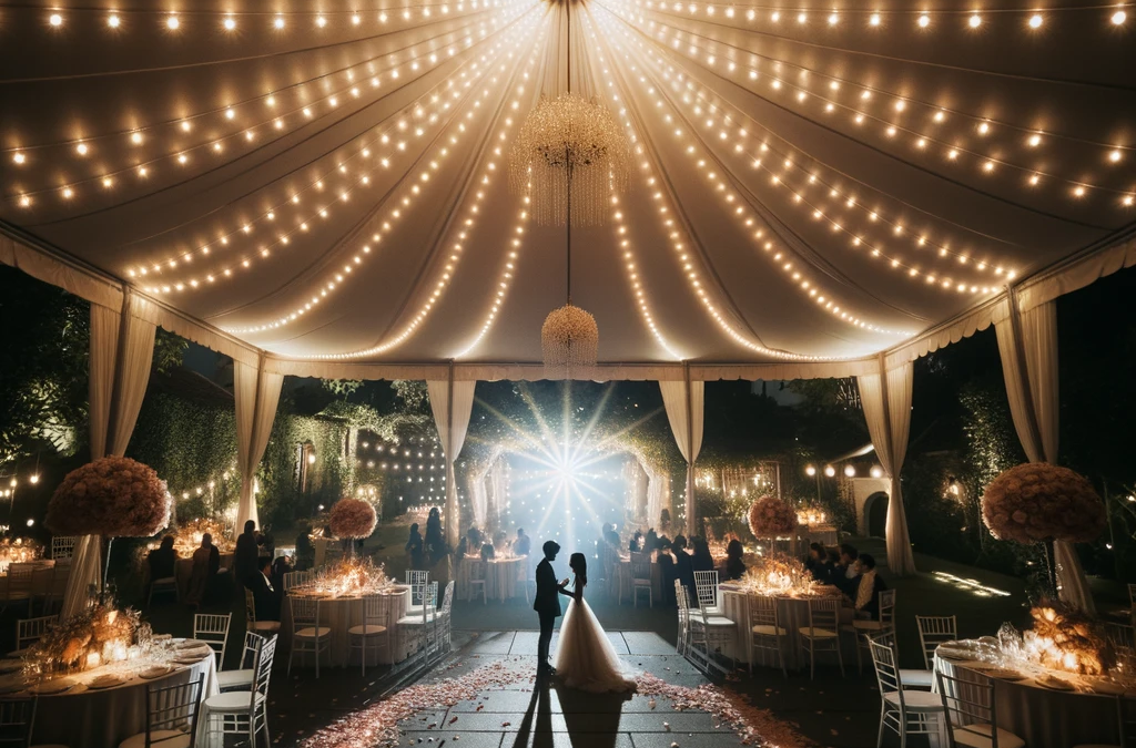 Creating a Magical Ambiance with String Lights in Your Outdoor Wedding Tent